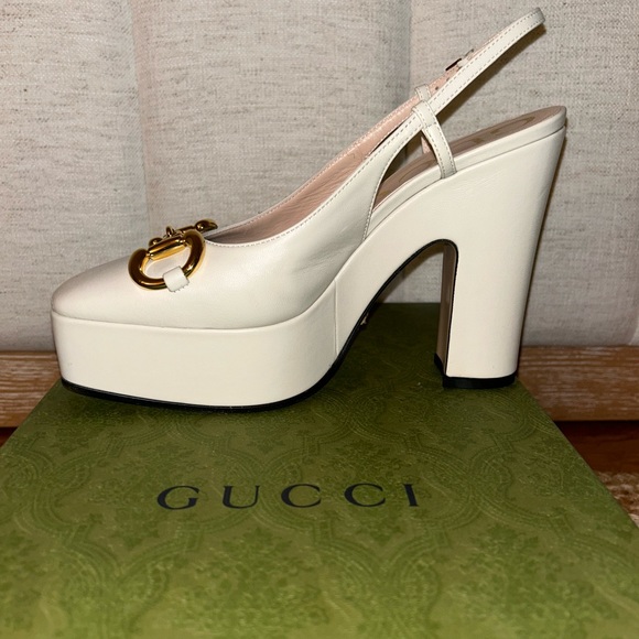 Authentic GUCCI Baby Leather Bit Slingback Pump - Picture 5 of 15